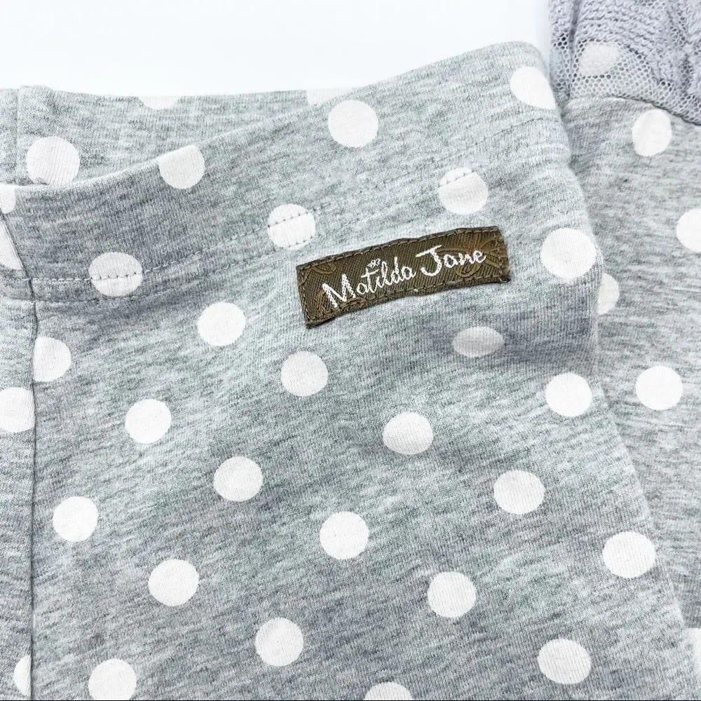 Matilda Jane gray polka dot flare leggings